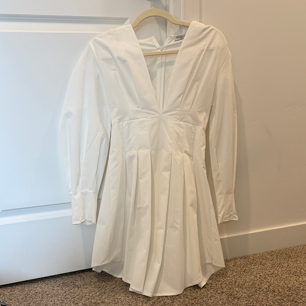 Stylish White Long Sleeve Dress